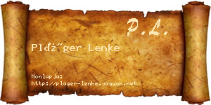 Pláger Lenke névjegykártya